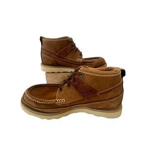 Twisted X Mens Moc Toe Leather Boots Size 8W Brown With Comfort Insole